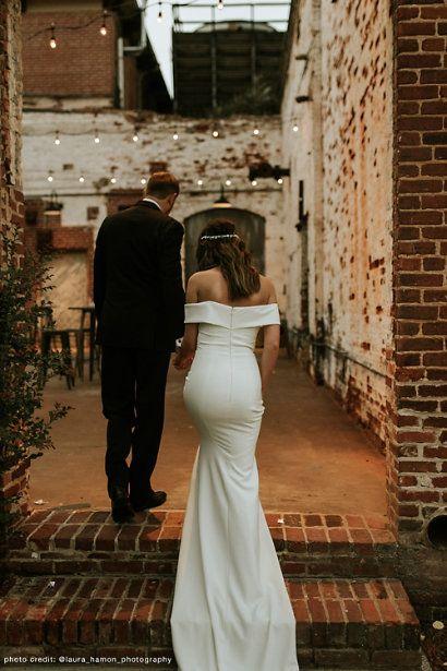 Luolandi Wedding Dresses Mermaid Off The Shoulder Satin With Ruffles Sweep Train Sexy